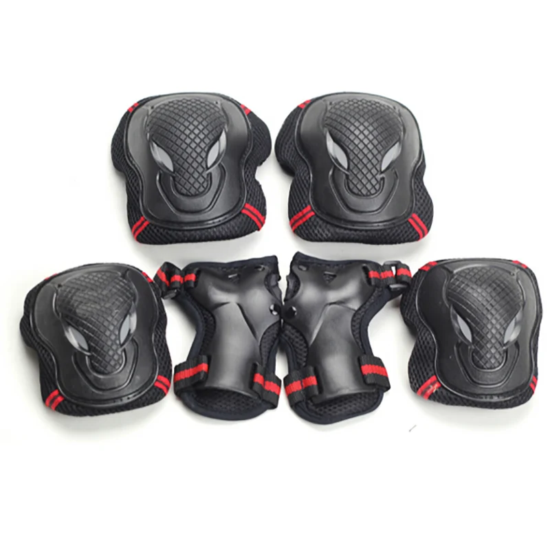 

6PCS/lot children kid's skating Knee pads skiing Wrist pads Skating Elbow pads kneepads RED BLUE size:S M L