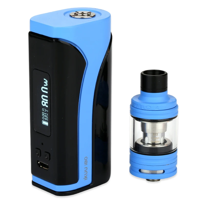 Original Eleaf iKuu i80 with 2ml/4.5ml Melo 4 TC Kit 3000mAh 80W iKuun w/ New EC2 Series Coils &amp Big 0.91 Inch Screen | Электроника