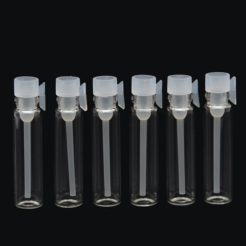 

50pcs/lot Mini Glass Perfume Small Sample Vials Perfume Bottle 1ml Empty Laboratory Liquid Fragrance Test Tube Trial Bottle