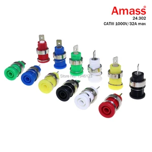 Клеммные колодки AMASS, 10 шт.лот, штекер типа банан, 24,302 дюйма, 4 мм