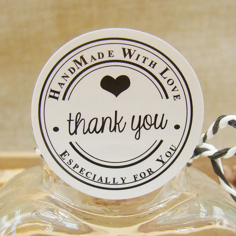 1200pcs DIY Scrapbooking Thank You Heart Kraft Sticker Cookie/Cake/Gift Labels Stickers Kitchen Sweets Party Seal | Украшения и
