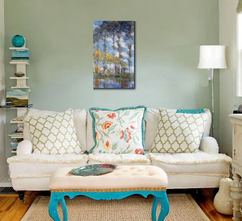 Ручная роспись картины маслом Клода монета холст искусство тополя высокое