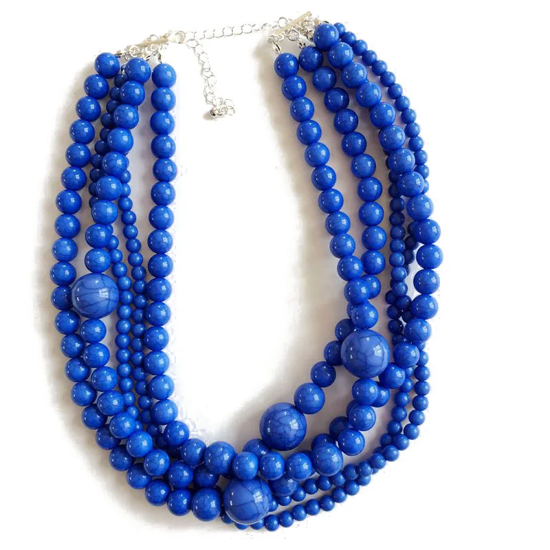 Женское Ожерелье розовый цвет синий светло-голубой желтый бисер высокое