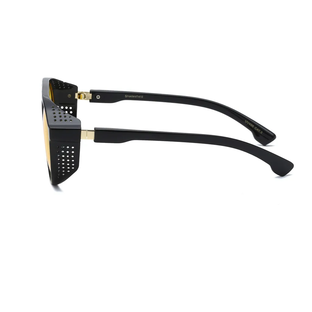 Мужские Винтажные Солнцезащитные очки в стиле стимпанк ретро-очки круглые