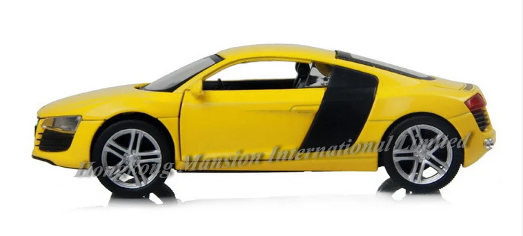 1:32 Масштаб литая под давлением металлическая модель автомобиля для Audi R8 Роскошная Коллекционная модель вытяжной игрушки автомобиль со звуком и светильник