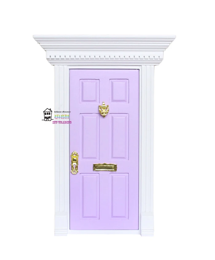 Classic style 1:12 Кукольный Миниатюрный Фея двери светло-фиолетовый снаружи открыть Куклы Запчасти мода подарок 3 стиля Аппаратные средства Аксессуары - Цвет: Classic style