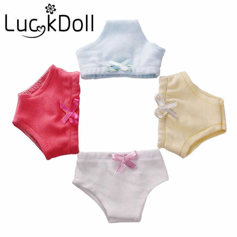 LUCKDOLL нижнее белье с бантом из ленты подходит 18 дюймов Американский 43 см Кукла одежда аксессуары, игрушки для девочек, поколение, подарок на день рождения