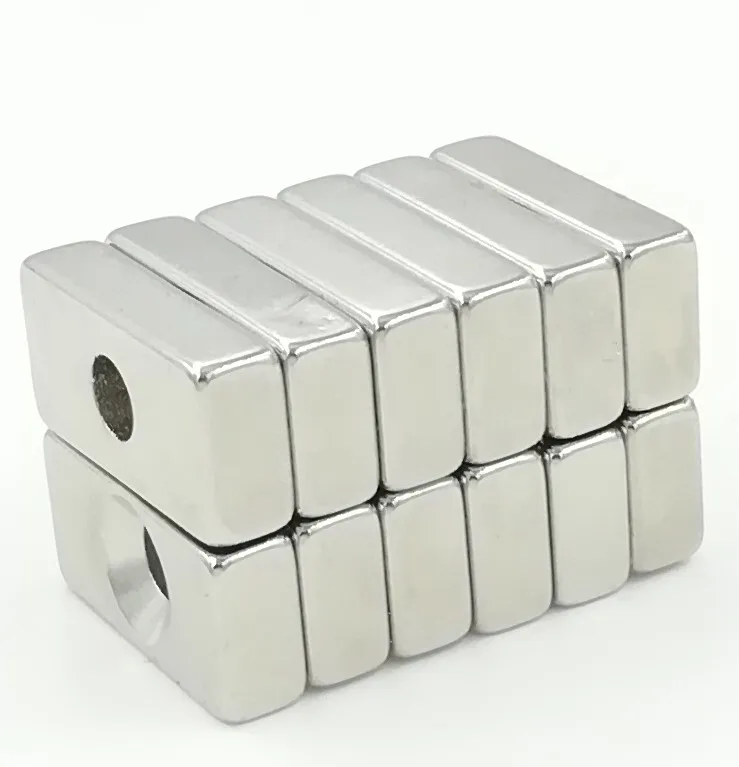 10 шт./лот 20x10x5 мм отверстие 4 мм N35 Супер сильный блок кольцо магниты редкоземельный постоянный неодимовый магнит
