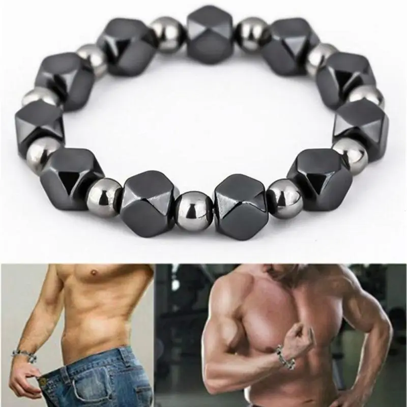 Slimming Products Magnetic Bracelet Anion Black Stone Therapy Hematite Magnet Weight Loss Stimulating Acupoints L3 | Красота и
