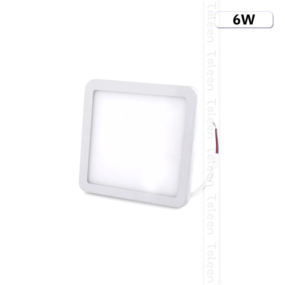 6W Square TSLEEN 1/2/4 шт. 6 Вт 8 Вт 15 Вт 20 Вт Led Панель светильник COB, точечный светильник вниз светильник ing светодиодный потолочный светильник AC 85-265V+ Драйвер - Цвет корпуса: 6W Square