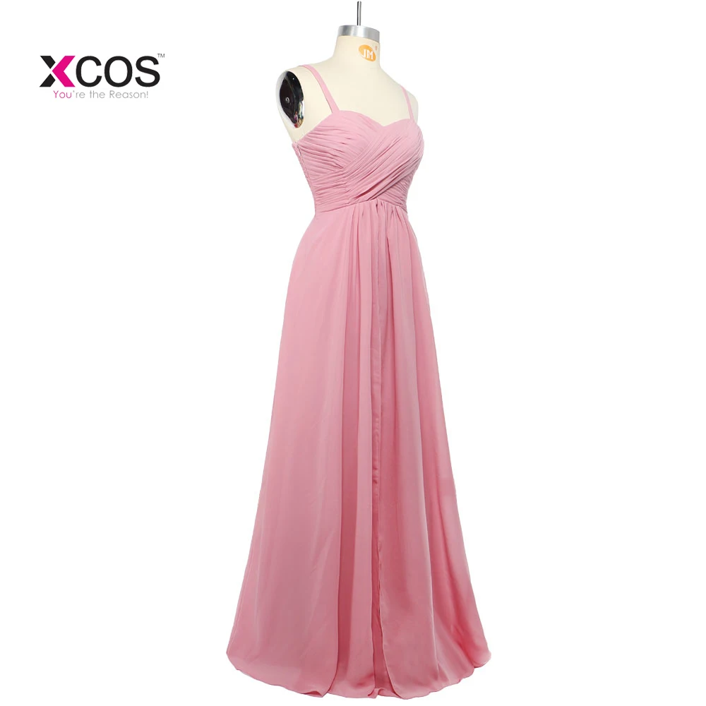 Бледно-розовый шифон Длинные платья подружек невесты 2018 элегантные пляжные Boho