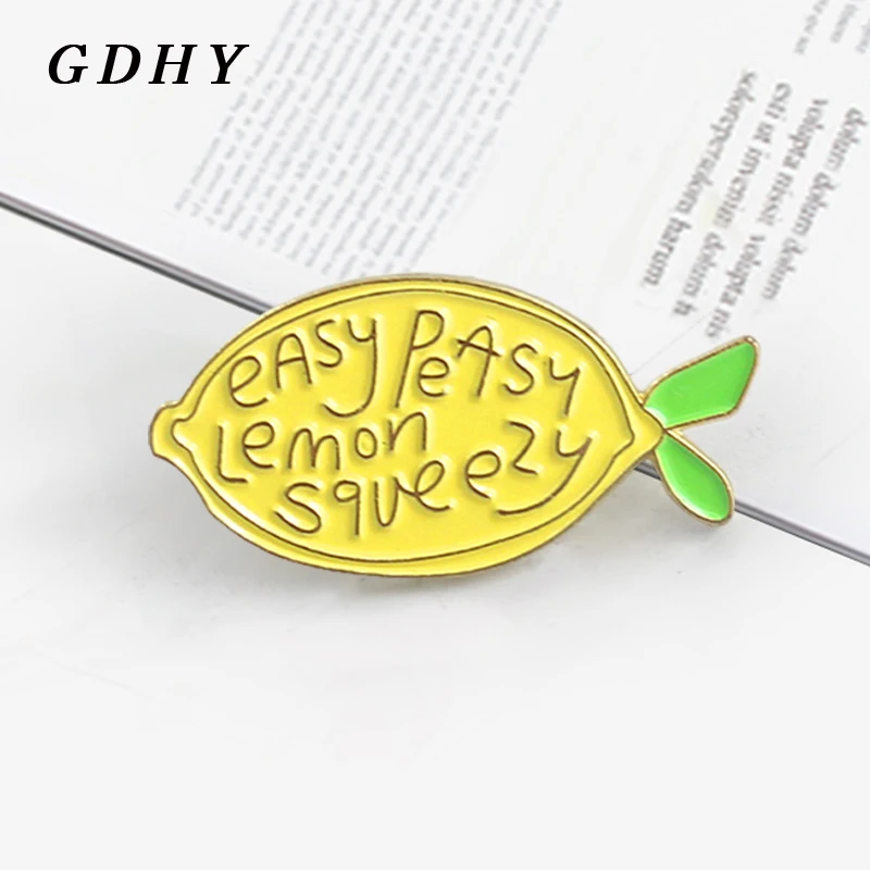 GDHY Милая брошь в виде лимона &quotпроще простого Lemon Squeezy&quot желтый лимон эмаль на