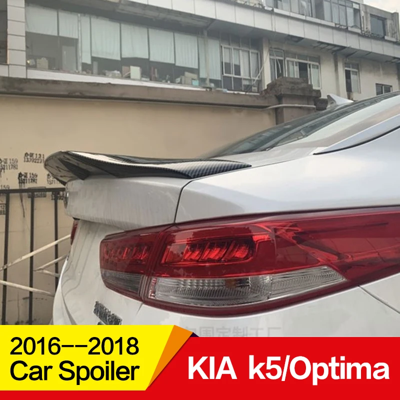 Используется для KIA k5/спойлер Optima год глянцевое углеродное волокно/FRP заднее крыло R стиль спойлер, аксессуары
