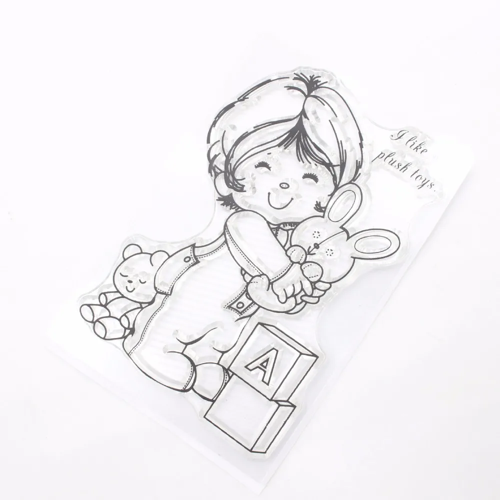 WYSE Love Rabbit Girl штампы прозрачные силиконовые печать для DIY скрапбукинга украшения