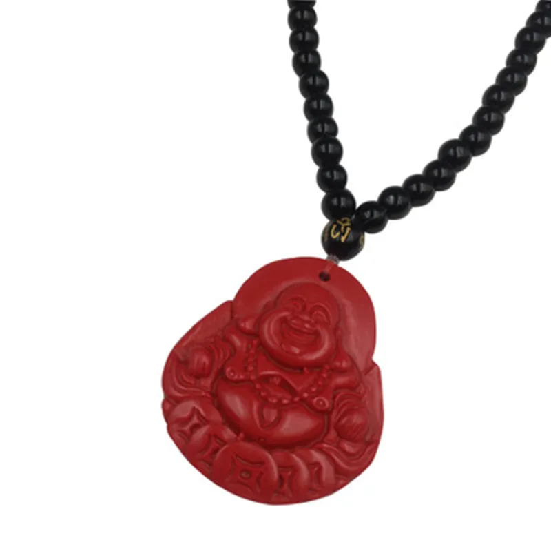 Подвеска в виде Будды Cinnabar Lucky Amulet ожерелье с подвеской из натурального камня
