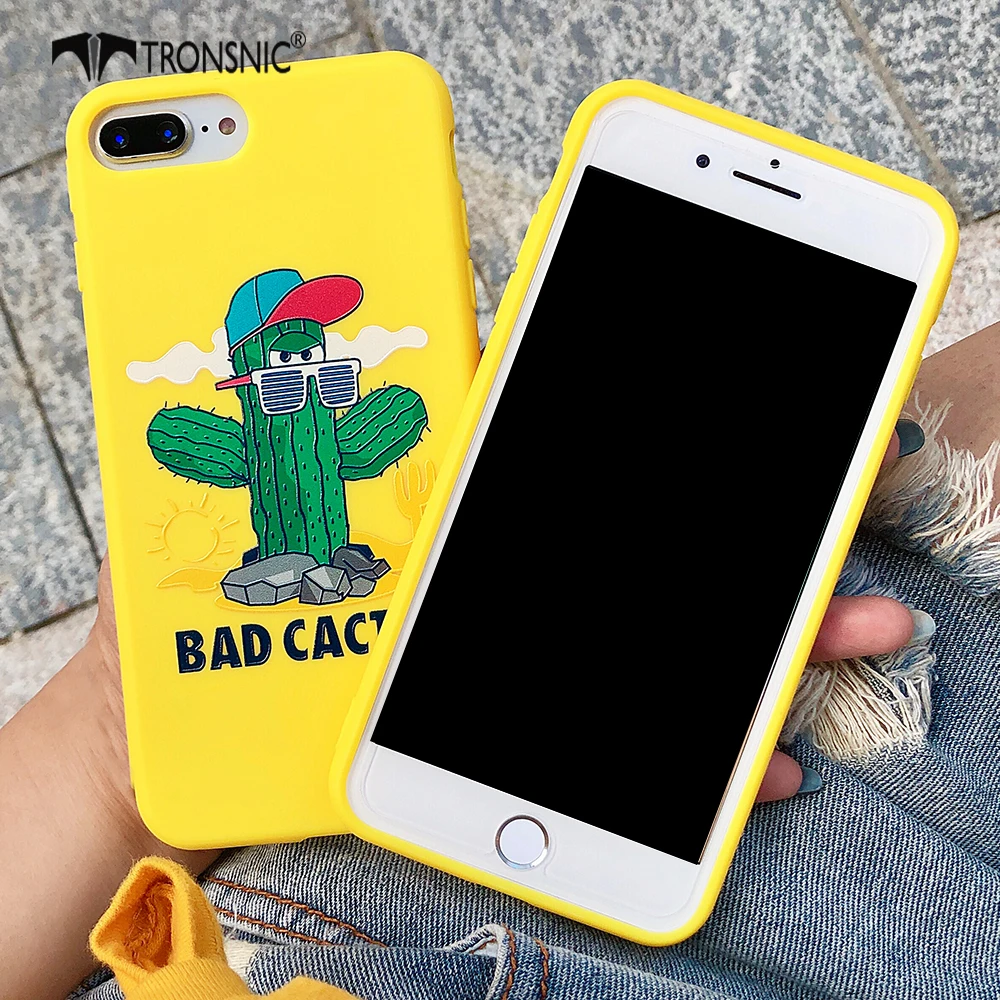 Чехол Tronsnic С КАКТУСОМ для телефона iPhone X матовый чехол с желтым растительным