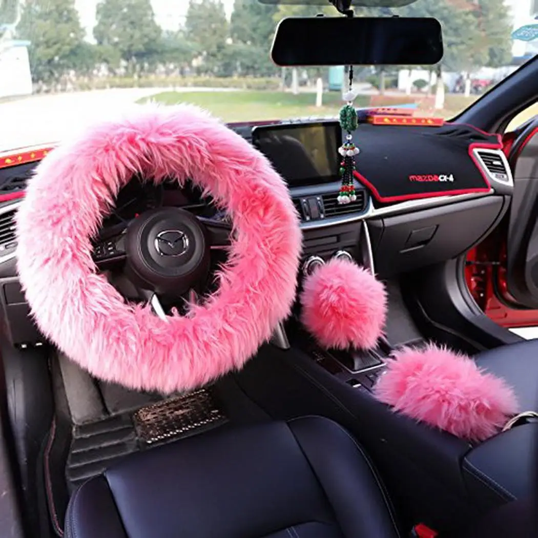 Automotive Interior Soft Wool Steering Wheel Cover General auto car steering wheel cover. Handbrake Accessory | Автомобили и