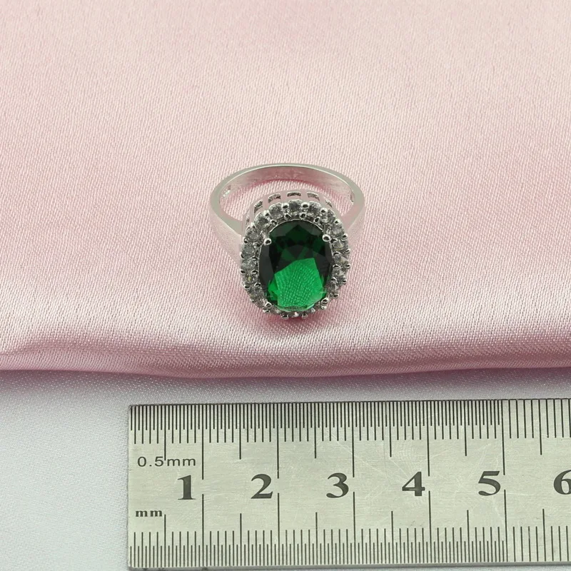 WPAITKYS зеленый кубический цирконий серебряный цвет Ювелирные наборы для женщин