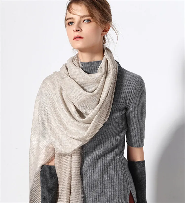 100%goat cashmere women fashion solid scarfs shawl pashmina 80x200cm small tassel |