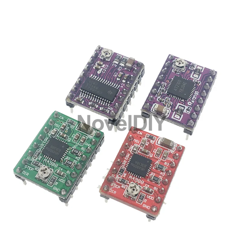 Reprap шаговый модуль драйвера A4988 DRV8825 AT2100 шаговый двигатель модуль драйвера с радиатором для 3d принтера Ramps 1,4 CNC щит