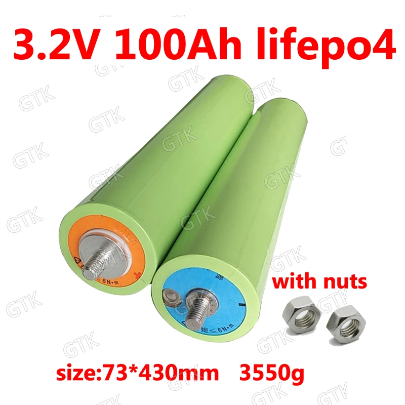 Литиевая батарея GTK 3 2 v 100AH lifepo4 100ah для diy 36В 24В Солнечный инвертор резервный