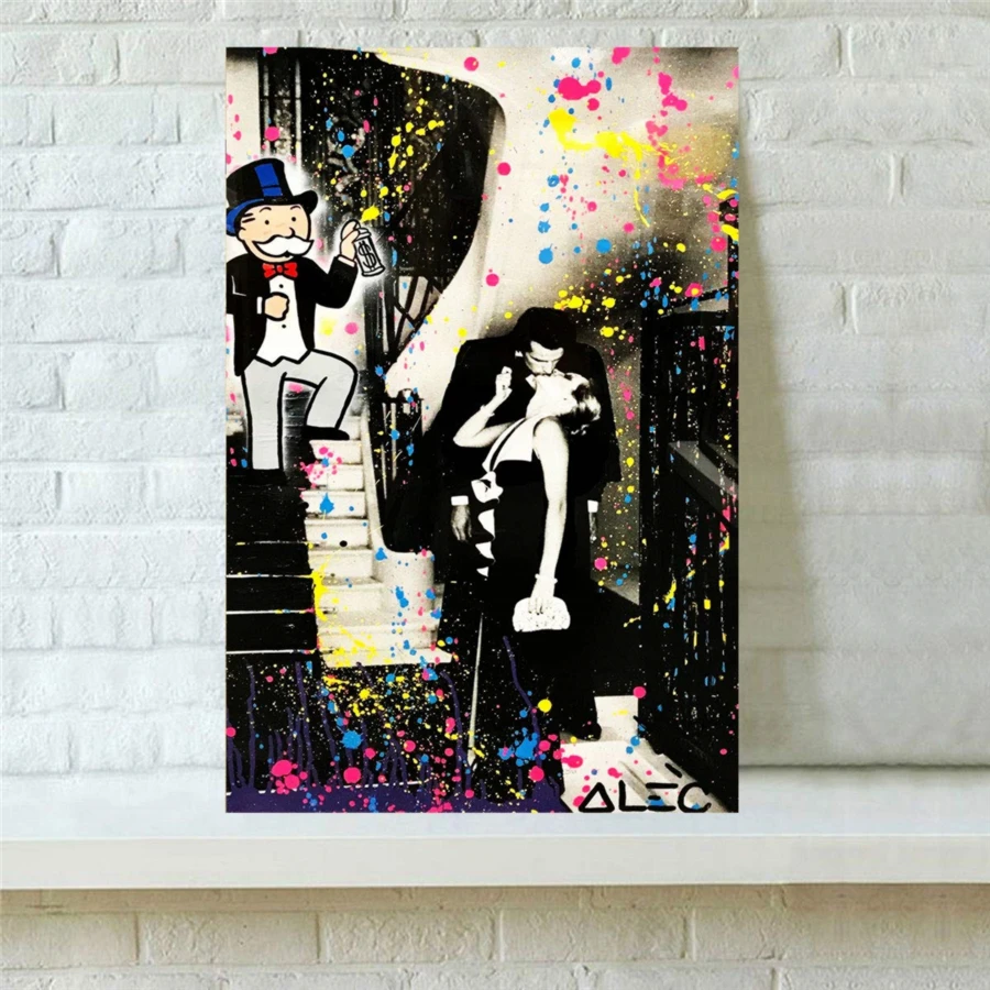 Alec Monopolys Stairway Kisses HD Wall Art Canvas Poster Print Painting Decorative for Office Living Room Home Decor | Дом и сад