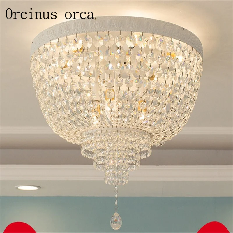 

Nordic concise modern circular led ceiling lamp living room bedroom children's room crystal ceiling lamp free shipping