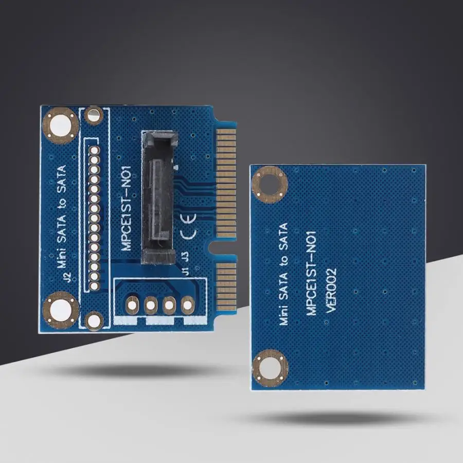 Мини SATA для 7pin Mini PCIe карта расширения mSATA-SATA адаптер синий компьютерный кабель