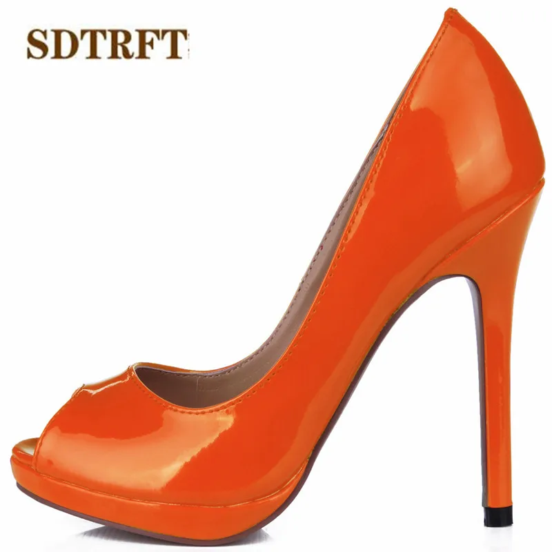 

SDTRFT Stiletto Crossdresser Sandals Summer shoes woman 12cm thin high heels Peep Toe wedding pumps zapatos mujer Plus:35-42 43