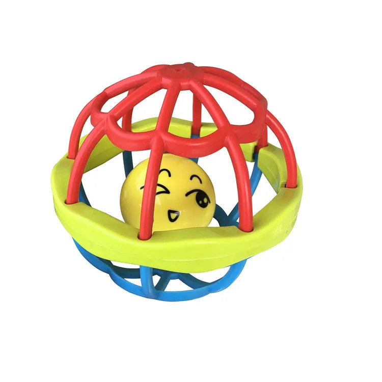 ball rattle Детские погремушки, мягкие прорезыватели, погремушки для зубов, захватывающие десны, пластиковые колокольчики для рукоделия, от 0 до 24 месяцев, детские игрушки - Цвет: ball rattle