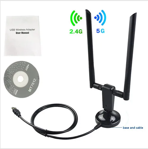 Черный Беспроводной USB 3,0 Wi-Fi адаптер антенны 1200 Мбит/с Диапазон AC1200 двухдиапазонный usb-адаптер Беспроводной адаптер 3C20 - Цвет: Черный