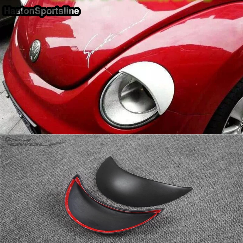 Для Volkswagen VW Beetle Black FRP Неокрашенная Автомобильная фара брови накладка наклейка 1998