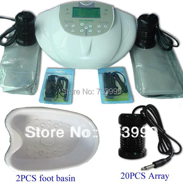Двойная ножная Детокс Спа Ванна машина + 2 шт таз для ног 20 массив ионное очищающее