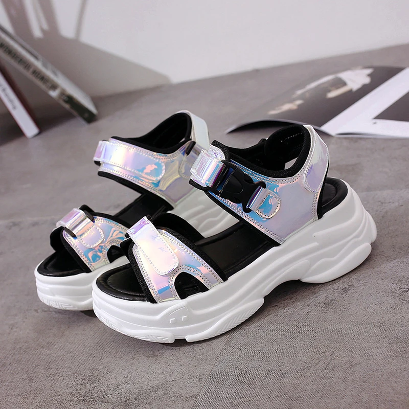 Sexy Open-toed Women Sport Sandals Wedge Hollow Out Women Sandals Outdoor Cool Platform Shoes Women Beach Summer Shoes 2019 New