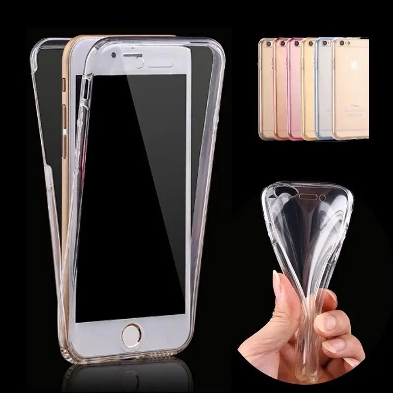 For iPhone XS MAX XR X Case Double Sides TPU Ultrathin Transparent Silicone Soft 7 8 6 6s Plus 5 5s SE Cover |