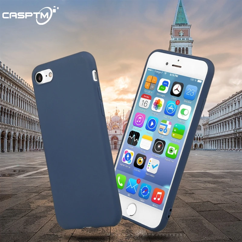Модный мягкий силиконовый чехол карамельного цвета для iPhone 7 8 цветные чехлы