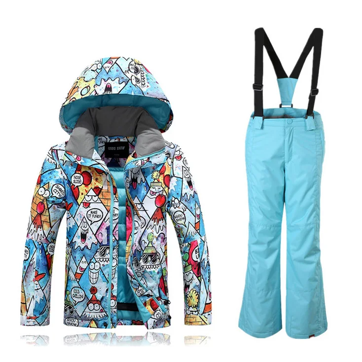 Детский комплект одежды Gsou для снежной погоды водонепроницаемый дышащий лыжный