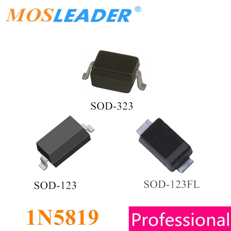 

Mosleader 3000PCS 1N5819 SOD323 SOD123 SOD123FL 0.35A 1A 40V 350mA 5819 0805 1206 1N5819WS Schottky 1N5819W B5819W SL Chinese