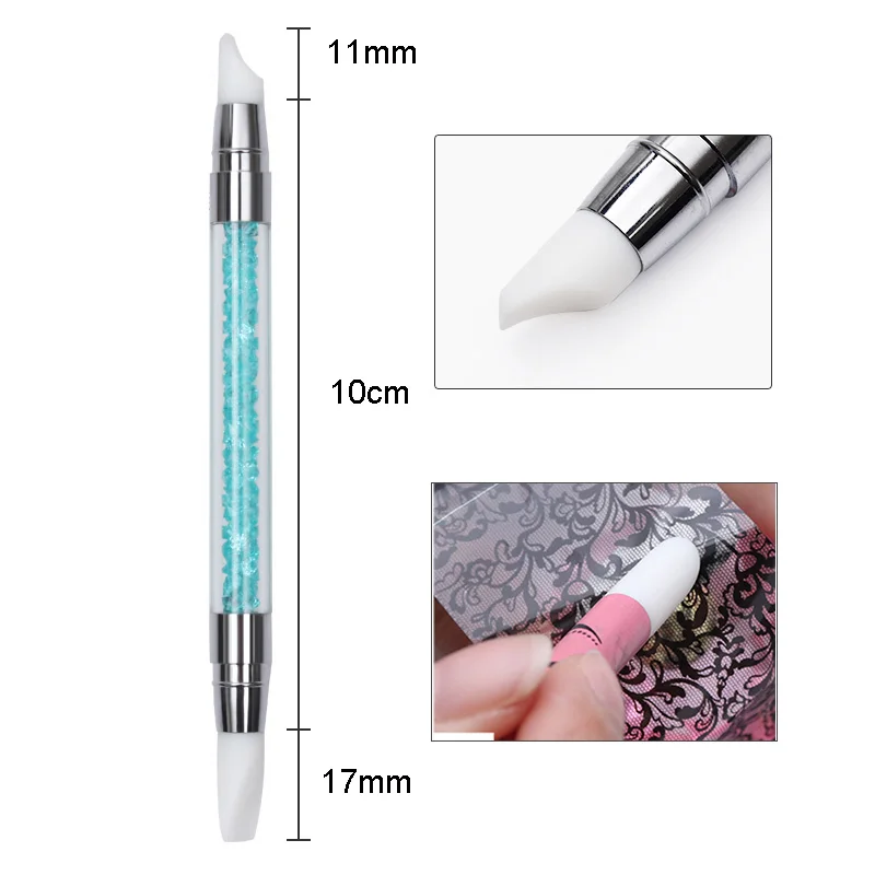 Pressing Brush 20 шт/10 шт кружева цветочные узоры ногтей набор фольги черный белый Звездная наклейка с изображением неба Типсы дизайн ногтей DIY переводные наклейки - Цвет: Pressing Brush