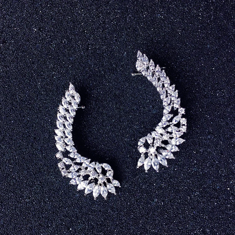 Женские ААА серьги каффы в виде крыльев Ангела|aaa cubic zirconia|cubic zirconiaearrings earring |