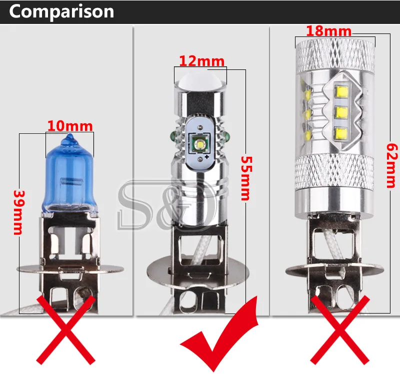 2 шт. Автомобильные светодиодные лампы H3 S & D 5 светодиосветодиодный|car light source|light
