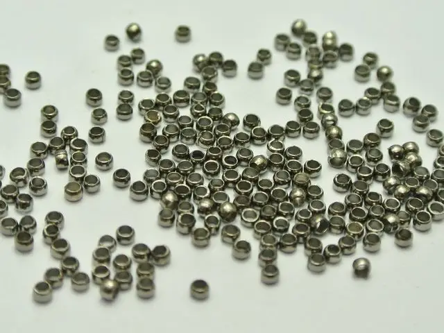 2000 pcs Silver-plate Golden Gunmetal Bronze Plated Brass Round 2mm Crimp End Beads | Украшения и аксессуары