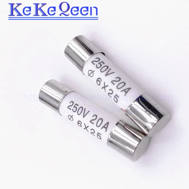 10PCS 6*25mm ceramic fuse 6*25 Ceramic insurance tube 6x25MM 0.5A 1A 2A 3A 5A 6A 7A 8A 10A 15A 20A 25A 30A 250V RO57 BS1362 | - Фото №1