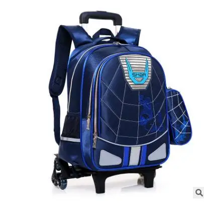 Студенческий Рюкзак-тележка для школы, сумка для мальчика, школьная сумка с колесами, Детская сумка для багажа на колесах, рюкзак для детей