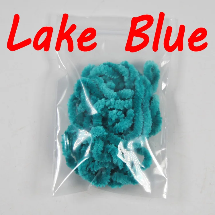 lake blue Bimoo 2 м для ловли нахлыстом шерстяной червь для ловли нахлыстом Стример Летать Связывание чеенил толщиной 3 мм~ 5 мм оливковый белый розовый зеленый красный коричневый и т. Д - Цвет: lake blue