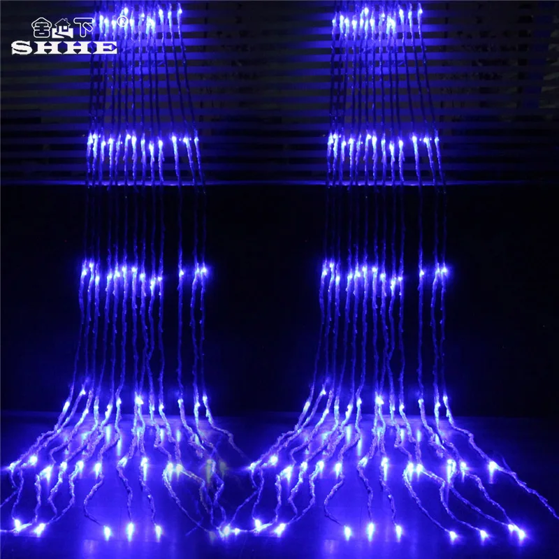 

336 LED Waterflow Curtain Light Waterfall Fairy String Lights Wedding Party Home Garden Bedroom Outdoor Indoor Wall Decoration