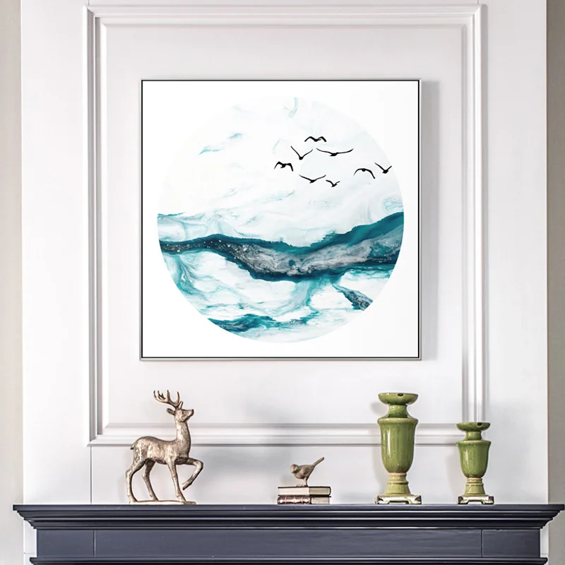 Современная Абстрактная китайская настенная живопись с брызгами чернил пейзаж