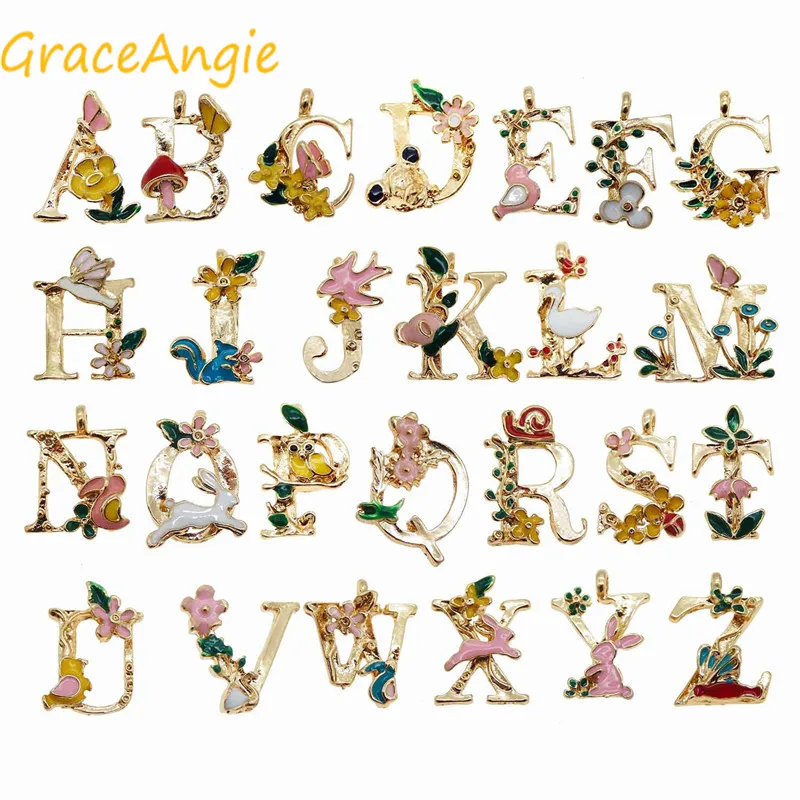 GraceAngie 26 шт./упак. A-Z Подвески с английскими буквами букв милый романтичный