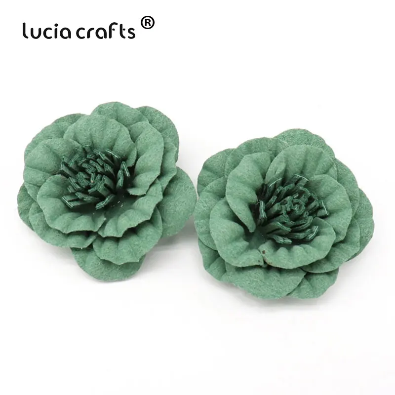 Color4 5PCS Lucia crafts 5 шт/6 шт искусственная кожа Цветок голова свадебное украшение DIY Скрапбукинг головной убор ремесло поддельные цветы B0207 - Цвет: Color4 5PCS