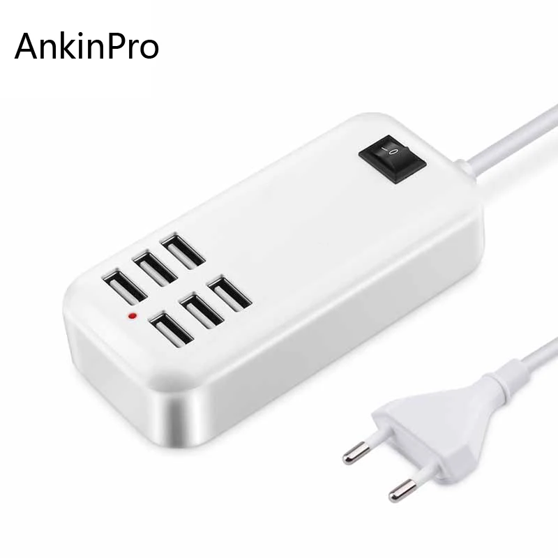 Cinkeypro 6 Порты Универсальный USB Зарядное устройство адаптер 15 Вт 3A Портативный ЕС